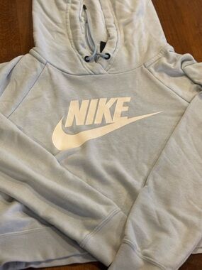Nike Pale Blue Hoodie with White Swoosh
